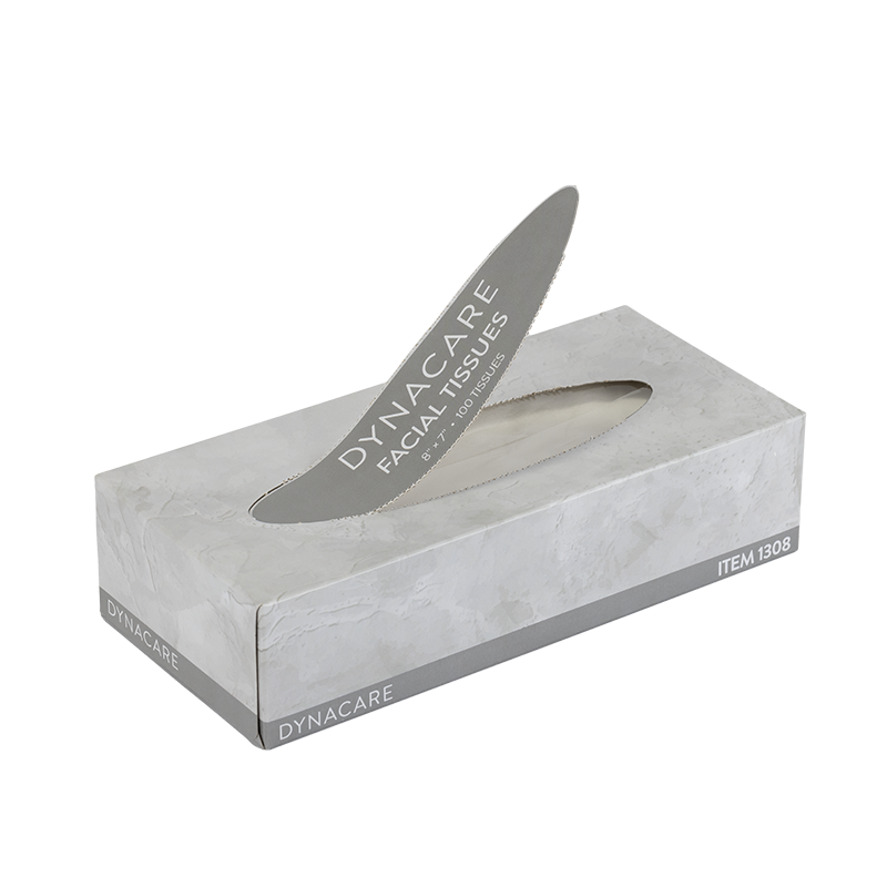 Facial Tissue 2-Ply absorbent, 8"x7", 100 Sheet Per Box