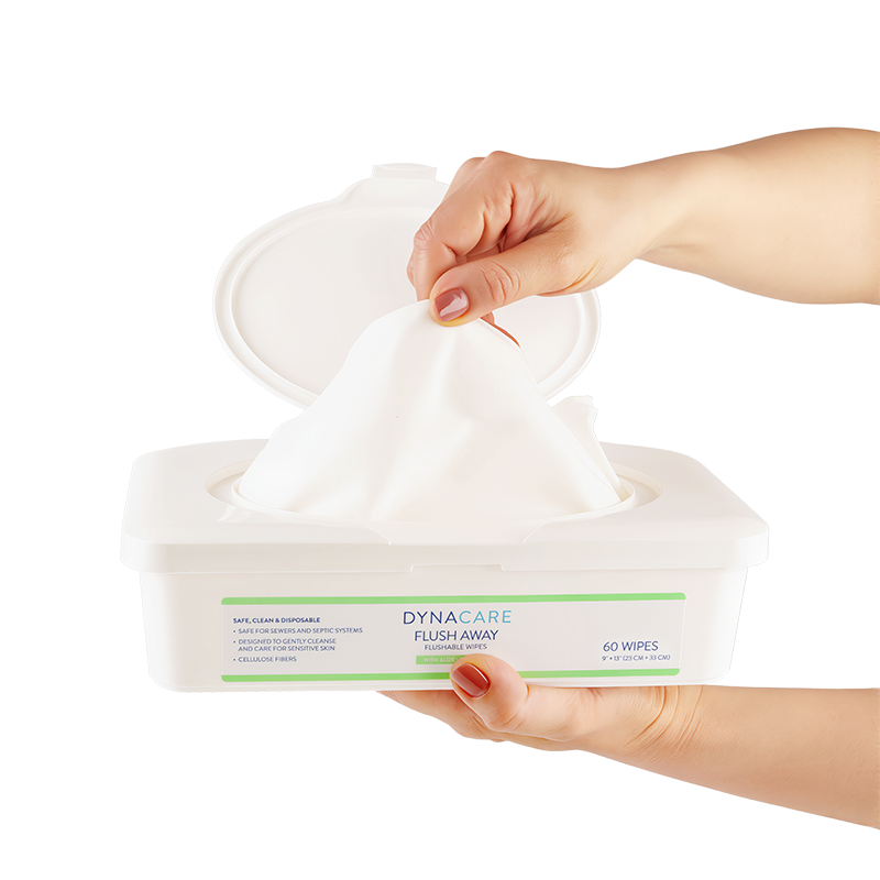 Flushable Wipes - Adult, 9" x 13" Tub, 60Counts