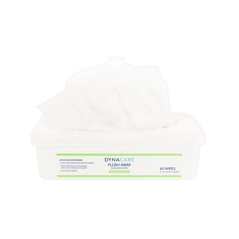 Flushable Wipes - Adult, 9" x 13" Tub, 60Counts