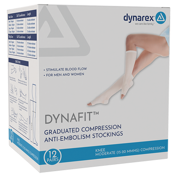 Compression Stockings - Thigh High, 1 Pair Stockings, White, Medium & Large Sizes