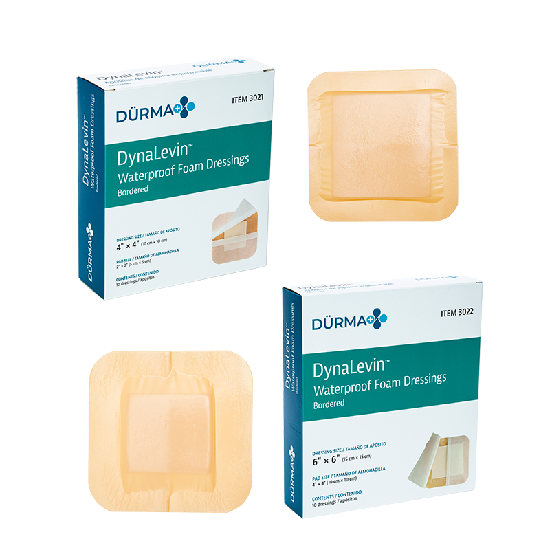 A Sterile Waterproof Foam Dressing Bordered 6" x 6", A Box of 10 counts