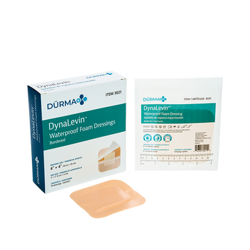 A Sterile Waterproof Foam Dressing Bordered 4" x 4", A Box of 10