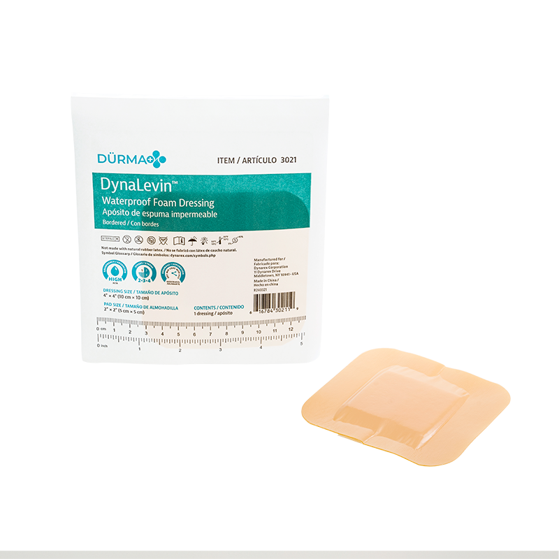 A Sterile Waterproof Foam Dressing Bordered 4" x 4", A Box of 10
