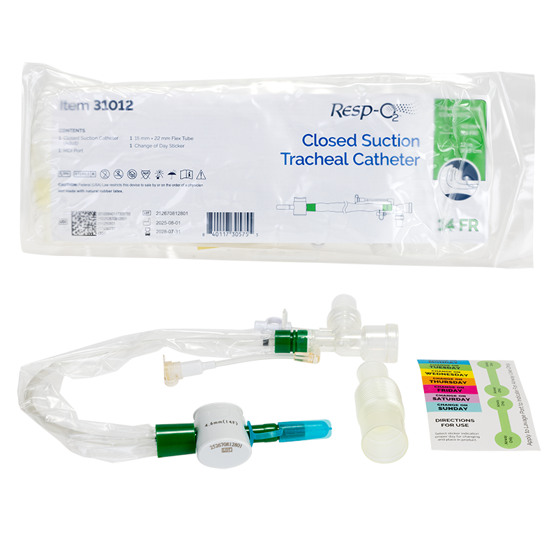 Close Suction Tracheal Catheter w/ Double Swivel Elbow, 14FR, 10 Count Per Box