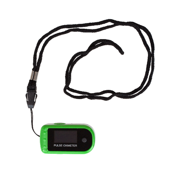 Adult Fingertip Pulse Oximeter with Display and Lanyard
