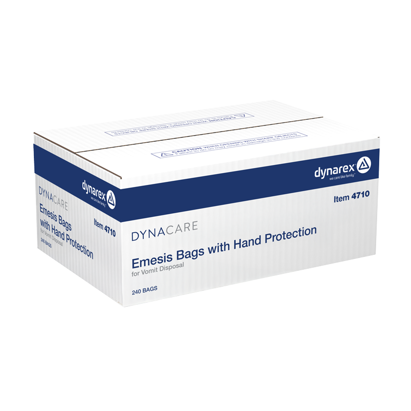 Emesis Bag w/ Hand Protection, White 10 Pack