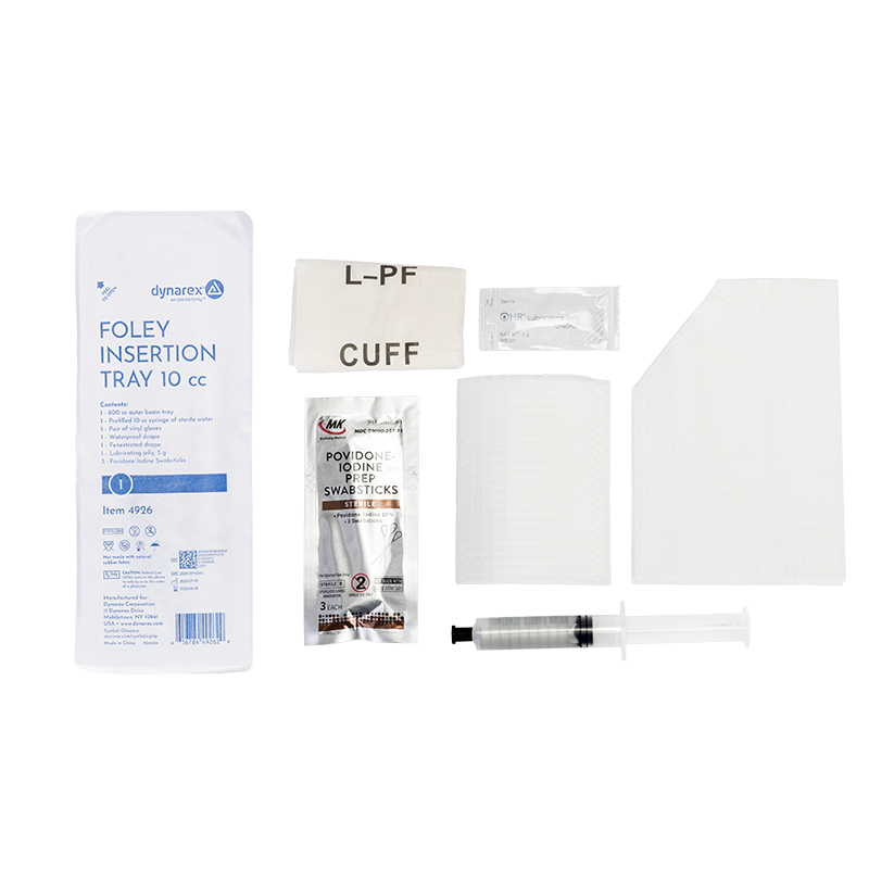 Foley Insertion Tray w/ Prefilled Syringe- Sterile, 10cc, 20 count Per Case
