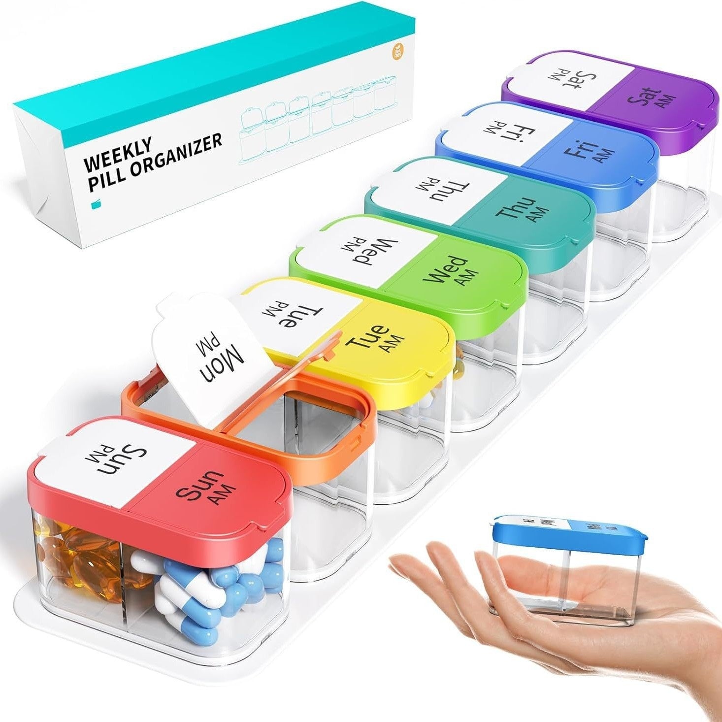 Pill Box Portable Dispenser Can Be Disassembled And Carried Independently