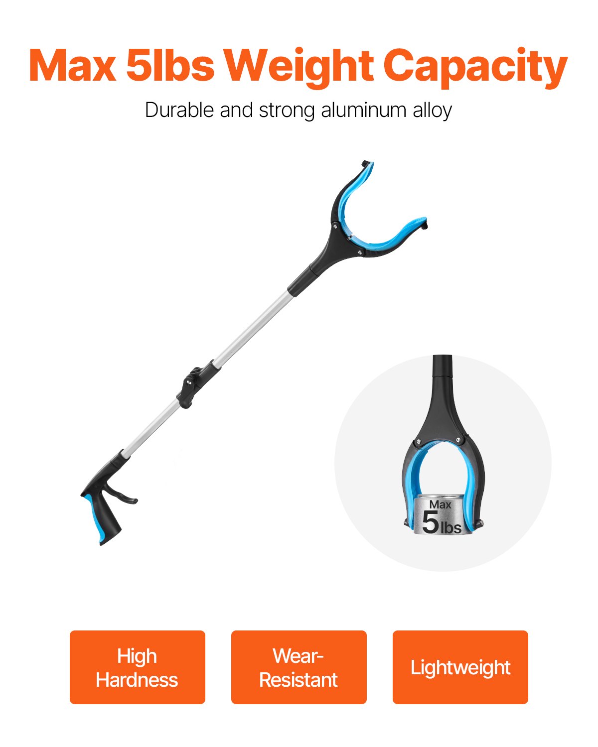 Grabber Reacher Tool, Foldable Reacher Grabber Pickup Tool With 360 Rotating Jaw & Magnets, Grabber Tool Heavy Duty