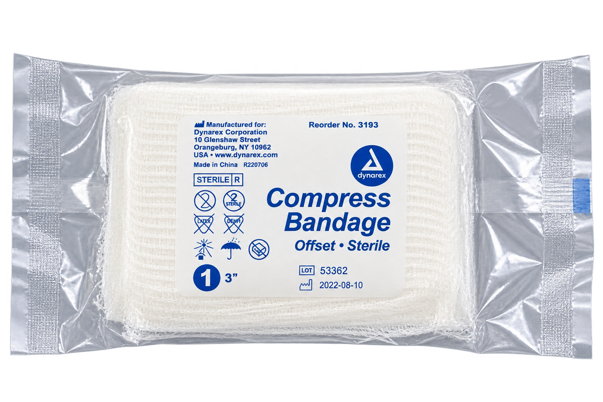 Sterile Compress Gauze Bandages with Wound Pad | First Aid & Wound Care