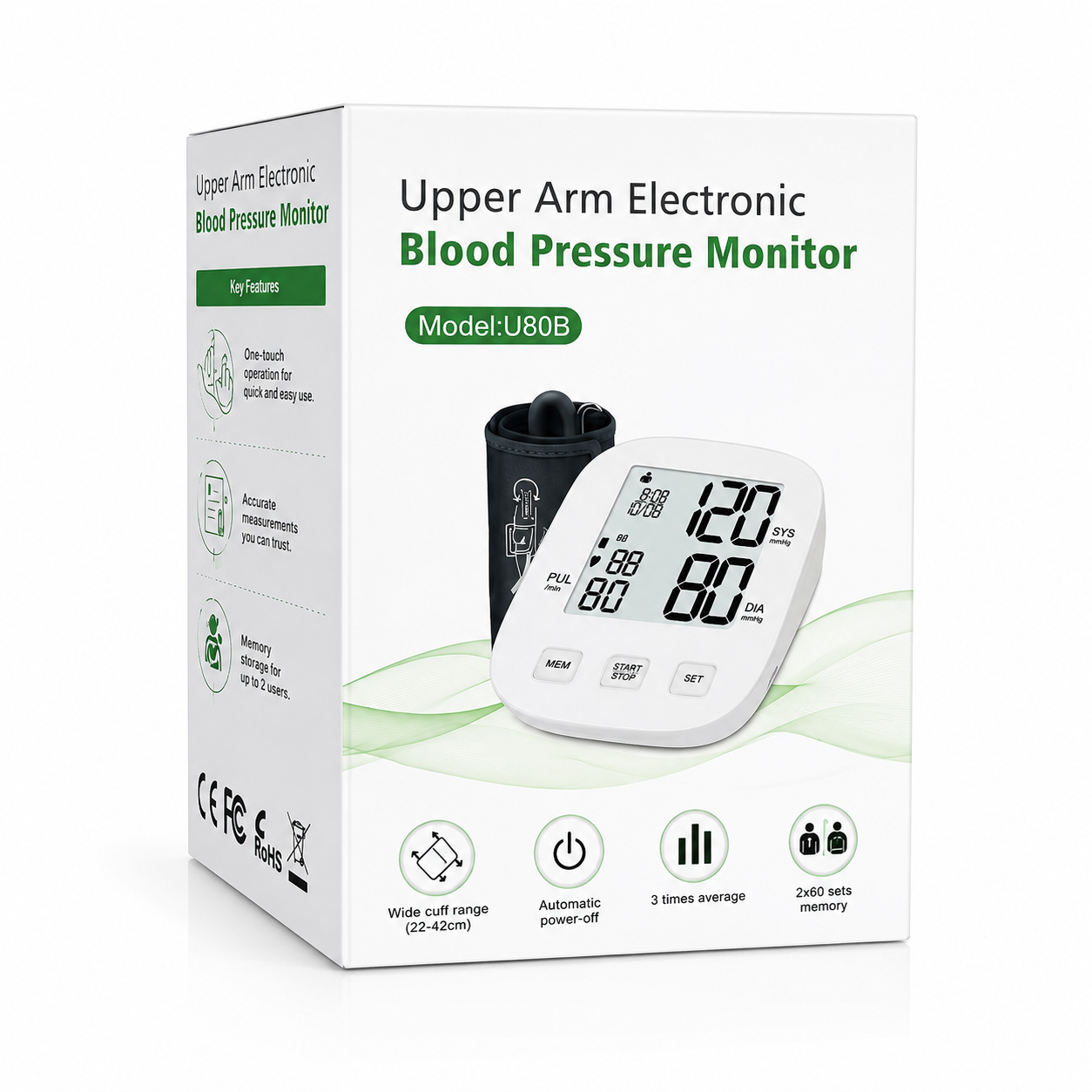 Upper Arm Electronic Blood Pressure Monitor
