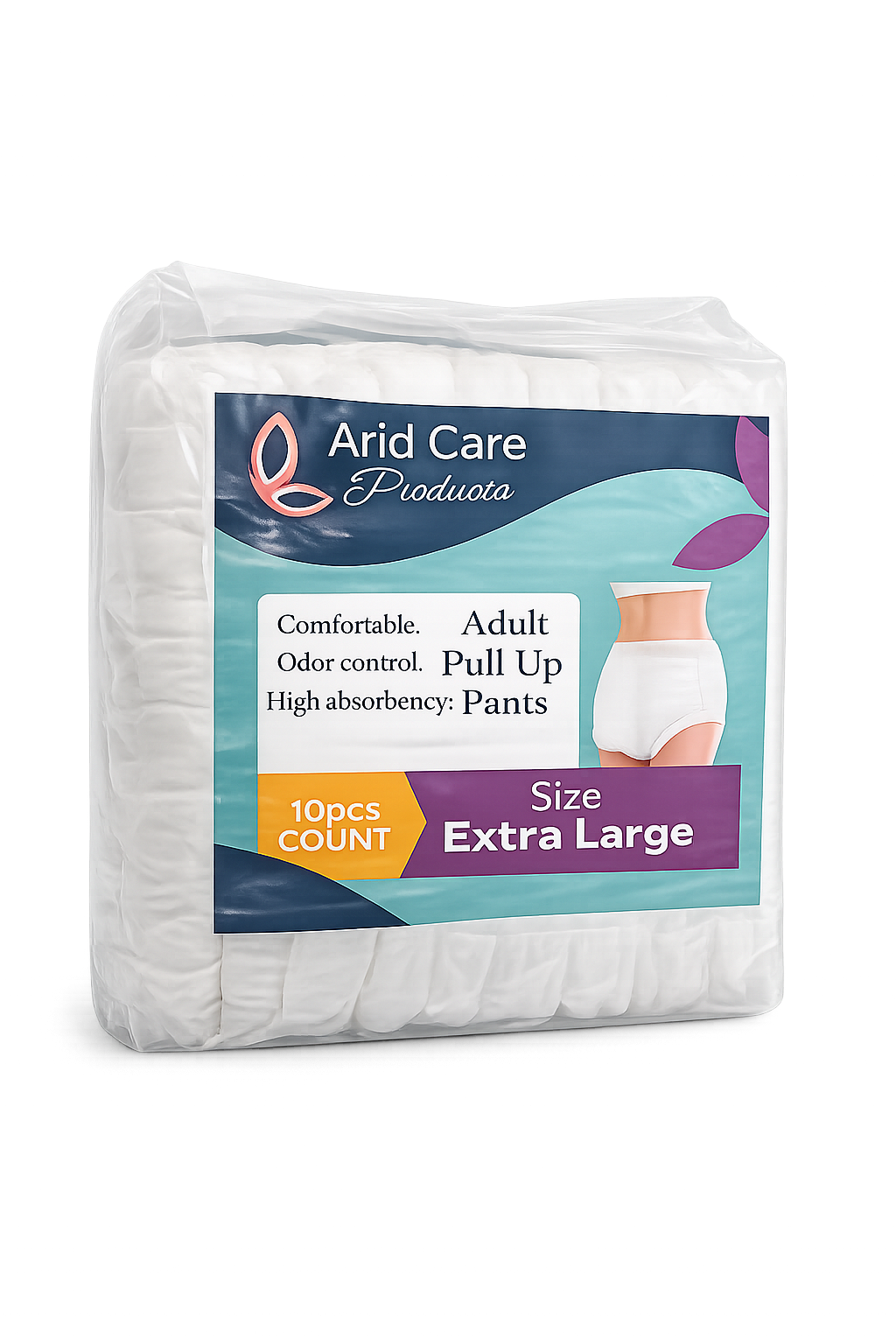 Disposable Adult Incontinence Underwear, Pull-Ups. Moderate to heavy Absorbent Adult Diapers with Leak Protection. Available in Medium (M), Large (L), and Extra Large (XL).
