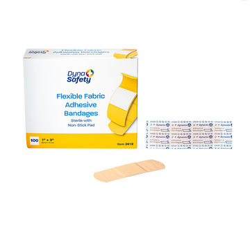Flexible Fabric Adhesive Bandages Sterile 1" x 3", 100Units per Box