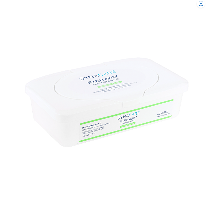 Flushable Wipes - Adult, 9" x 13" Tub, 60Counts